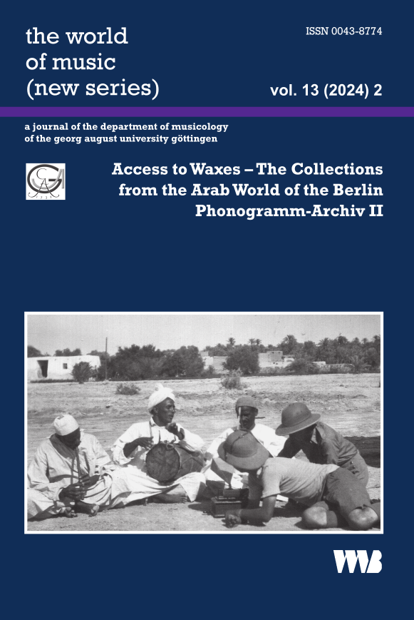 2024_WoM13-2-Umschlagvorn Access to Waxes – The Collections from the Arab World of the Berlin Phonogramm-Archiv II